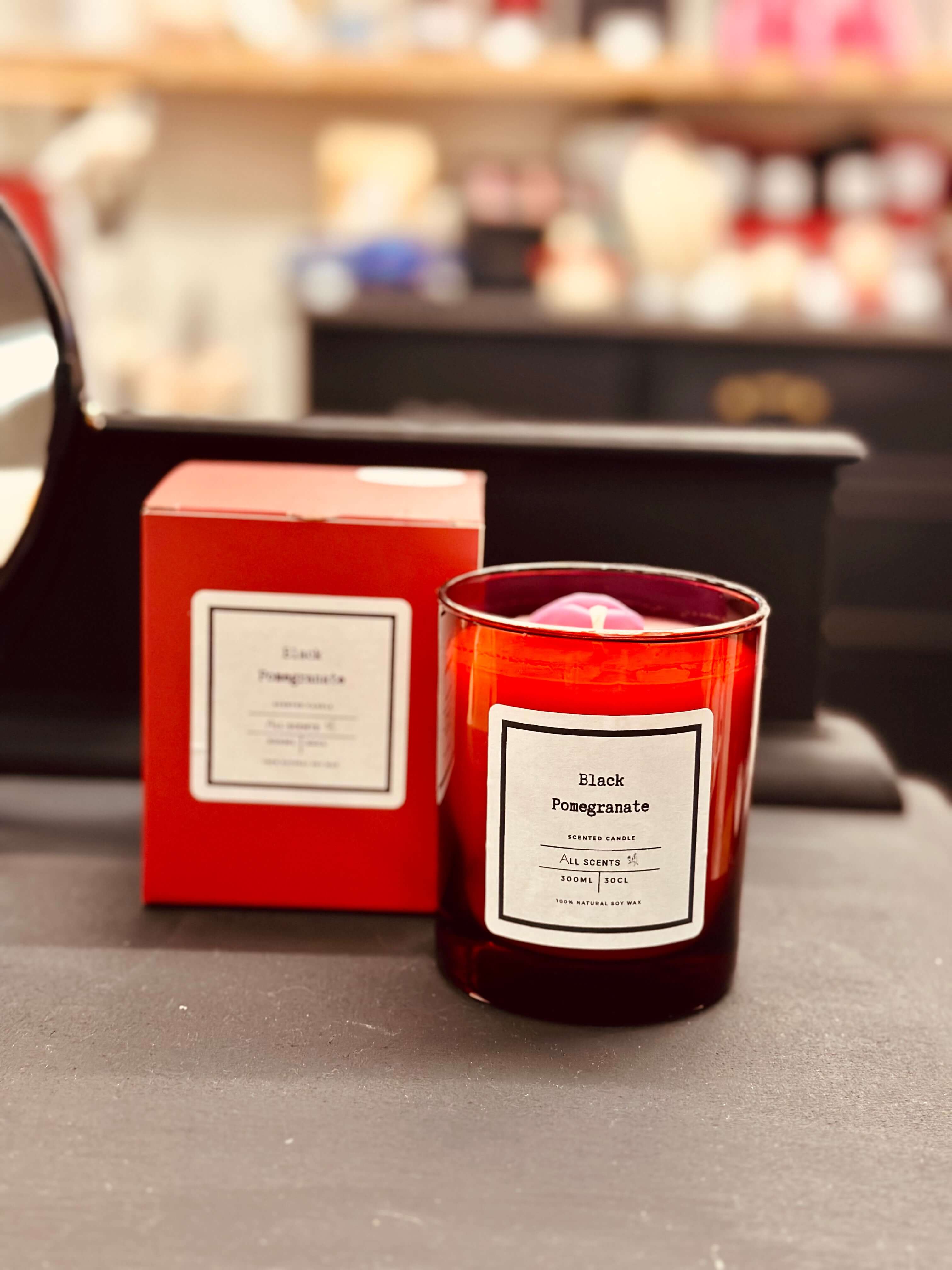 Transform any room into a luxurious oasis with our Black Pomegranate Scented Candle from our Signature Range.

Infused with a mesmerising scent, this candle adds a touch of elegance and can be perfectly paired with our matching reed diffusers for a complete sensory experience. Elevate your space with our affordable yet indulgent Matte Black Collection.