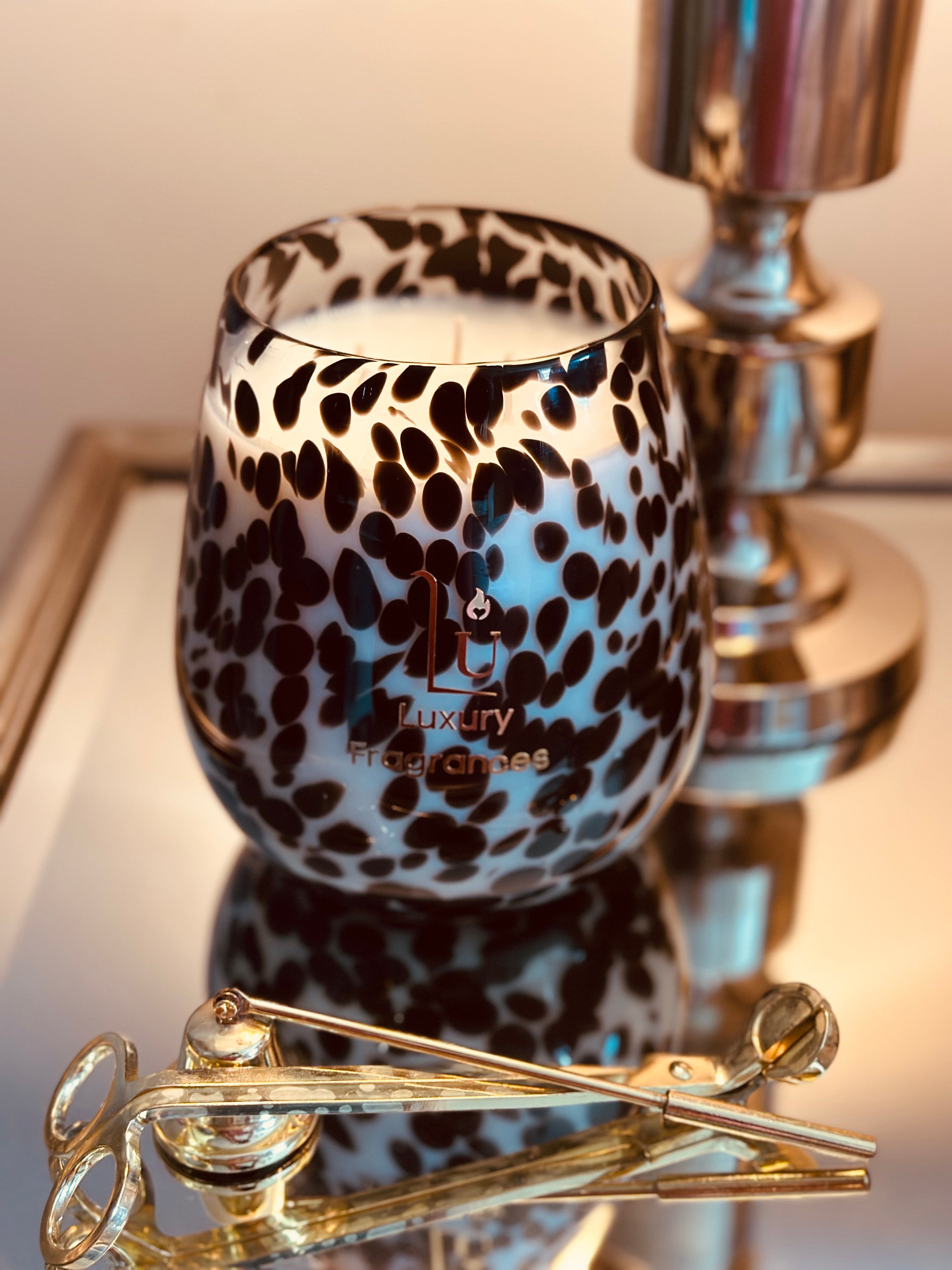 Jumbo Renee Glass Soy Candle (Cheetah)